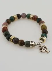 Armband aus Indischem Achat und Baum des Lebens