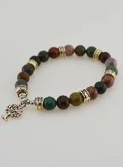 Armband aus Indischem Achat und Baum des Lebens