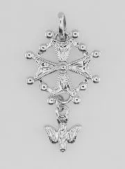 Anhänger Hugenottenkreuz des Heiligen Geistes – Silber