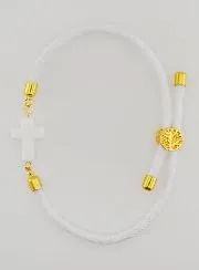 Religiöses Armband mit Kreuz – Weiß