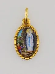 Medaille mit Gedrehtem Rand 15mm – Madonna von Lourdes