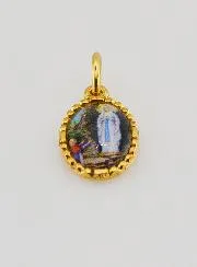 Medaille mit Gedrehtem Rand 15mm – Madonna von Lourdes