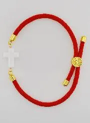 Religiöses Armband mit Kreuz – Rot