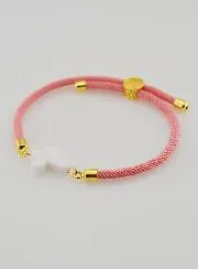 Religiöses Armband mit Kreuz – Rosa