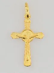 Anhänger Kreuz des Heiligen Benedikt Vergoldet – 22mm