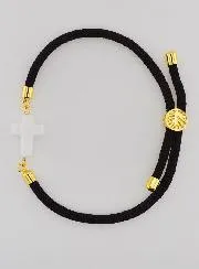 Religiöses Armband mit Kreuz – Schwarz