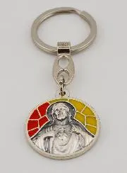 Schlüsselanhänger mit Emaille Heiliges Herz Jesu