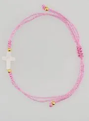 Armband mit Kreuz – Rosa