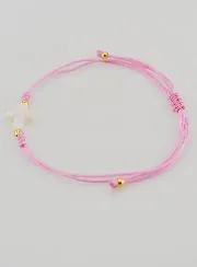 Armband mit Kreuz – Rosa