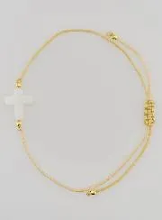 Armband mit Kreuz – Beige
