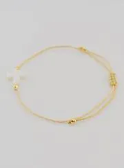 Armband mit Kreuz – Beige