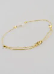 Armband mit Kreuz – Beige