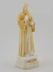 Figur des Heiligen Charbel aus Bemaltem Alabaster – 12cm