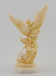 Figur des Heiligen Michael aus Bemaltem Alabaster – 12cm