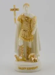 Figur des Heiligen Expeditus aus Bemaltem Alabaster – 12cm