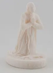 Alabaster Figur des Heiligen Pfarrers von Ars – 12cm