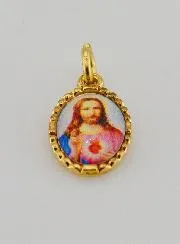 Medaille mit Gedrehtem Rand 15mm – Heiligstes Herz Jesu