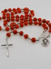 Elastischer Rosenkranz aus Keramik – Heiliges Herz Jesu