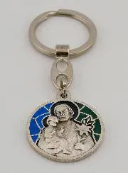 Schlüsselanhänger Heiliger Joseph aus Emaille