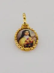 Medaille mit Gedrehtem Rand 15mm – Heilige Theresa