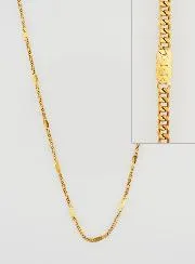 Goldfarbene Modekette im Panzerglied-Stil – 60cm