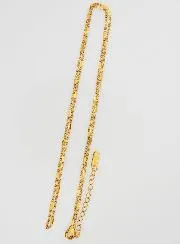 Goldfarbene Modekette im Panzerglied-Stil – 60cm