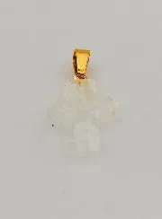 Handgefertigter Glas-Kreuz-Anhänger – Weiß