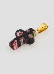 Handgefertigter Glas-Kreuz-Anhänger – Schwarz