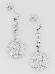 Ohrringe Schutzengel aus Rhodiniertem Messing
