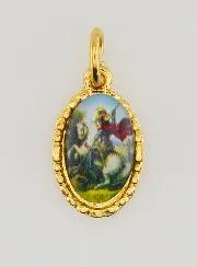 Medaille mit Gedrehtem Rand 15mm – Heiliger Georg