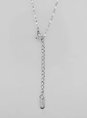 Silberfarbene Kette mit Sequin Gliederung – 50 cm