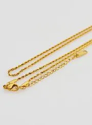 Goldfarbene Kette mit Gedrehter Gliederung – 60cm