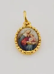 Medaille mit Gedrehtem Rand 15mm – Heilige Anna