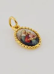 Medaille mit Gedrehtem Rand 15mm – Heilige Anna