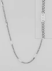 Silberfarbene Panzer-Kette Modeschmuck – 50cm