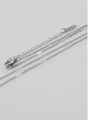 Silberfarbene Panzer-Kette Modeschmuck – 50cm