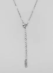 Silberfarbene Panzer-Kette Modeschmuck – 50cm