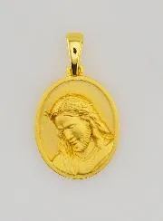 Jesus Medaille aus Silber 18K Vergoldet – 16mm