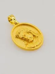 Jesus Medaille aus Silber 18K Vergoldet – 16mm