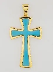 Kreuz-Anhänger 4cm – Türkis Blau