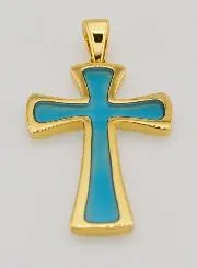 Kreuz-Anhänger 4cm – Türkis Blau
