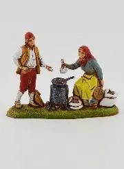 Krippenfigur Kastanienverkäuferin – Höhe 6 cm