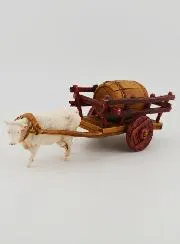 Krippenfigur Ochsenkarre und Fass – Höhe 6 cm