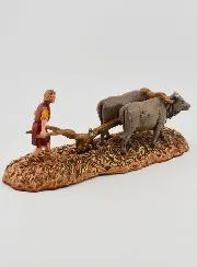 Krippenfigur Bauer mit Pflug – Höhe 6 cm