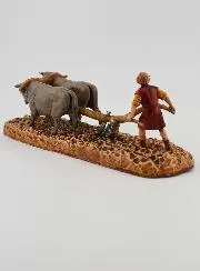 Krippenfigur Bauer mit Pflug – Höhe 6 cm