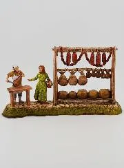 Krippenfigur – Metzger mit seinem Verkaufsstand – 6cm