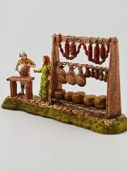Krippenfigur – Metzger mit seinem Verkaufsstand – 6cm