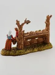 Krippenfigur Obst- und Gemüsehändler mit Verkaufsstand – 6 cm