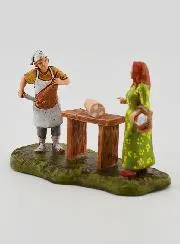 Krippenfigur Metzger und Kundin – 6cm