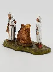 Krippenfigur Kameltreiber und Sitzendes Kamel – 6 cm